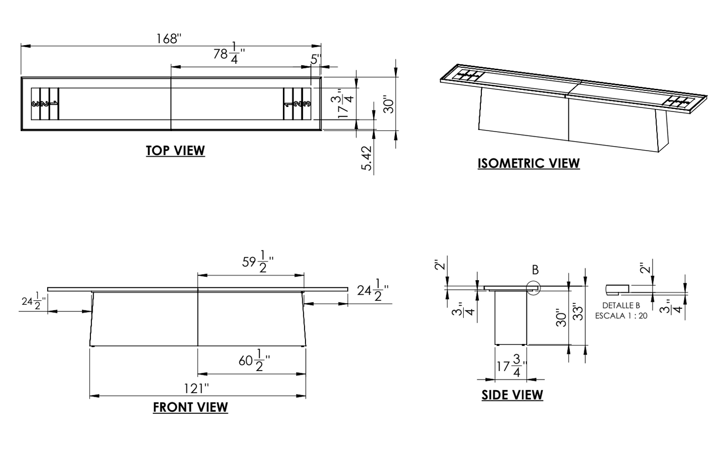 Elena Shuffle Board Game Table