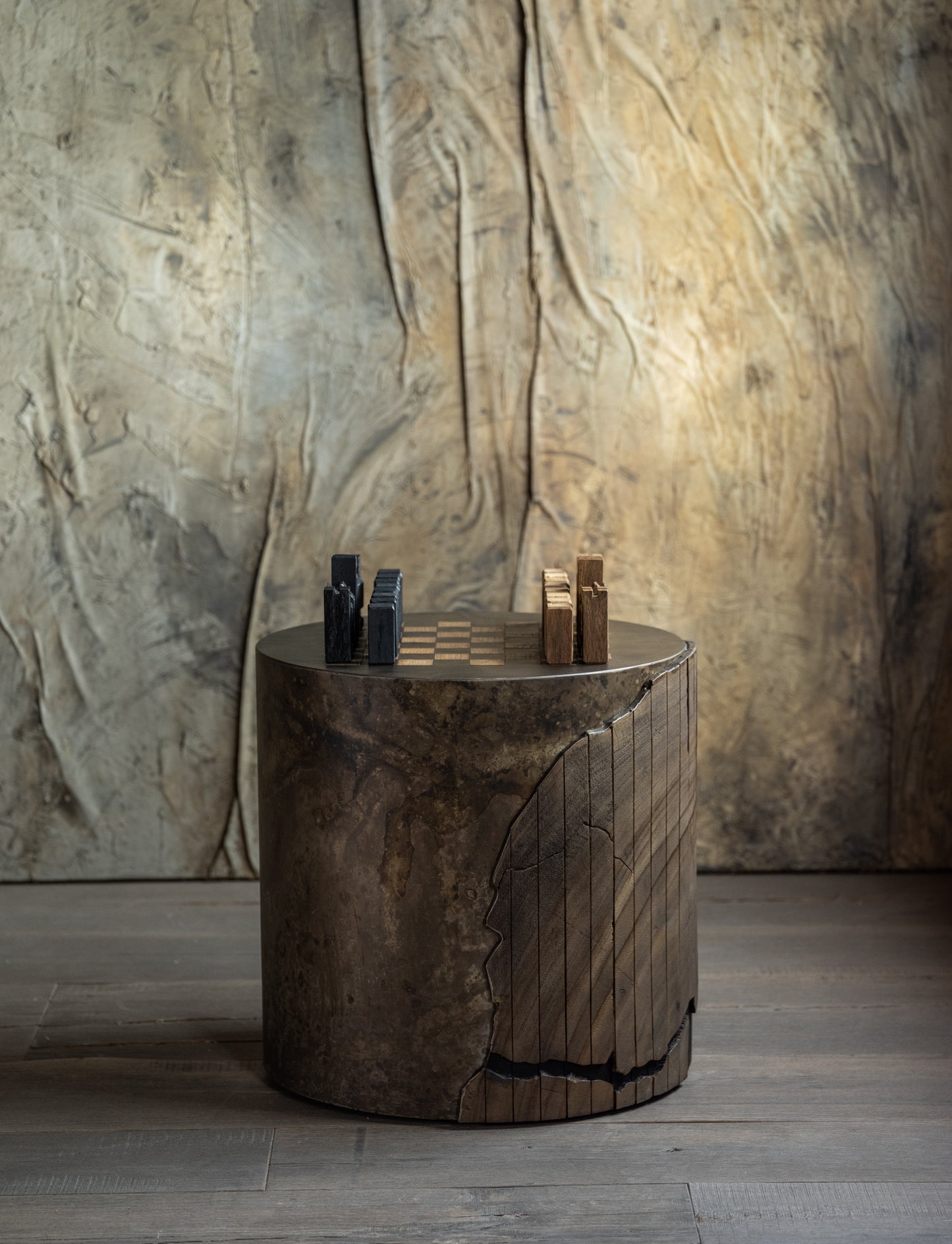 Tambour Chess Side Table