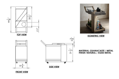 Martin Bar Cart Tray