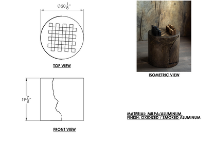Tambour Chess Side Table